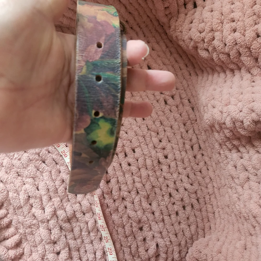 Patricia Nash Brown Leather Belt with Gold Buckle